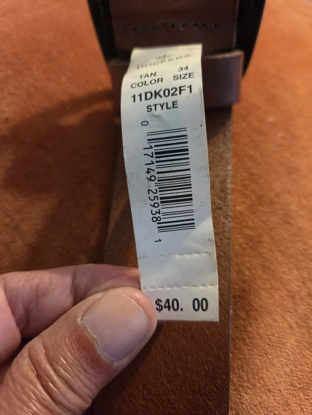 MENS DOCKERS BROWN LEATHER BELT